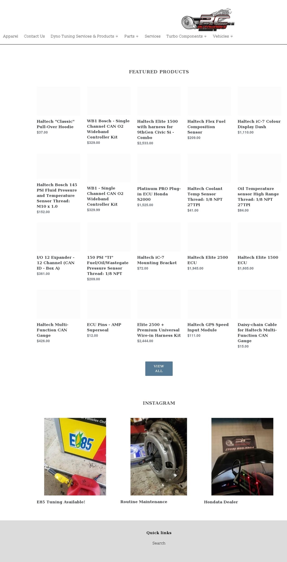 rcautoworks.myshopify.com — Shopify storefront screenshot