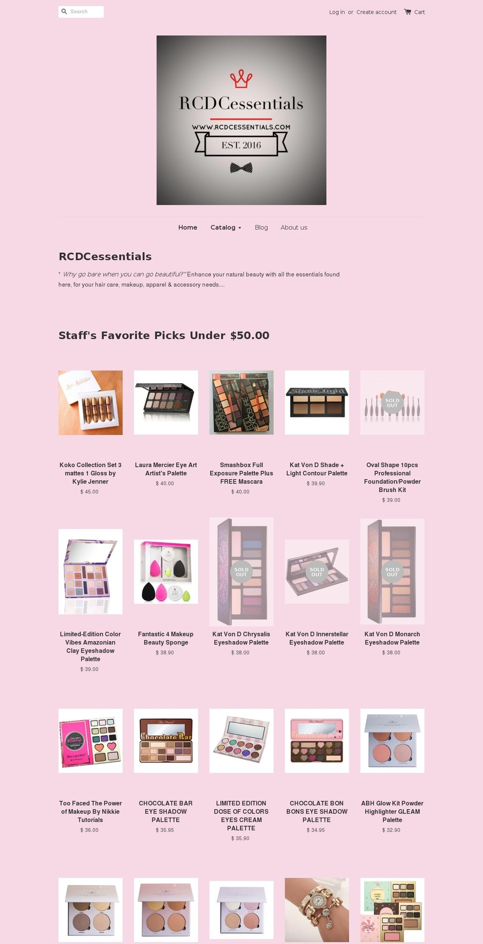 rcdcessentials.com shopify website screenshot