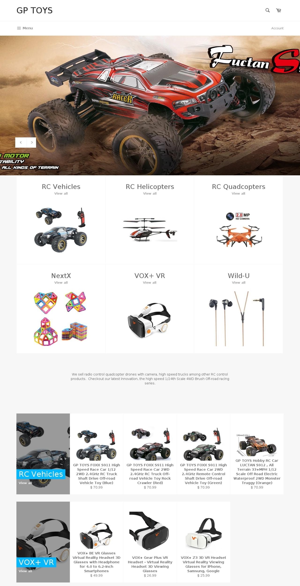 rcgptoys.com shopify website screenshot