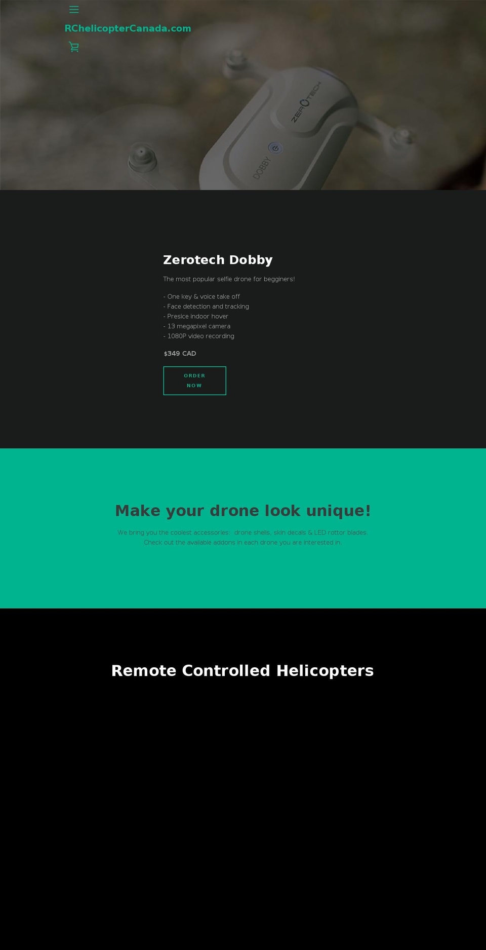 rchelicoptercanada.com shopify website screenshot