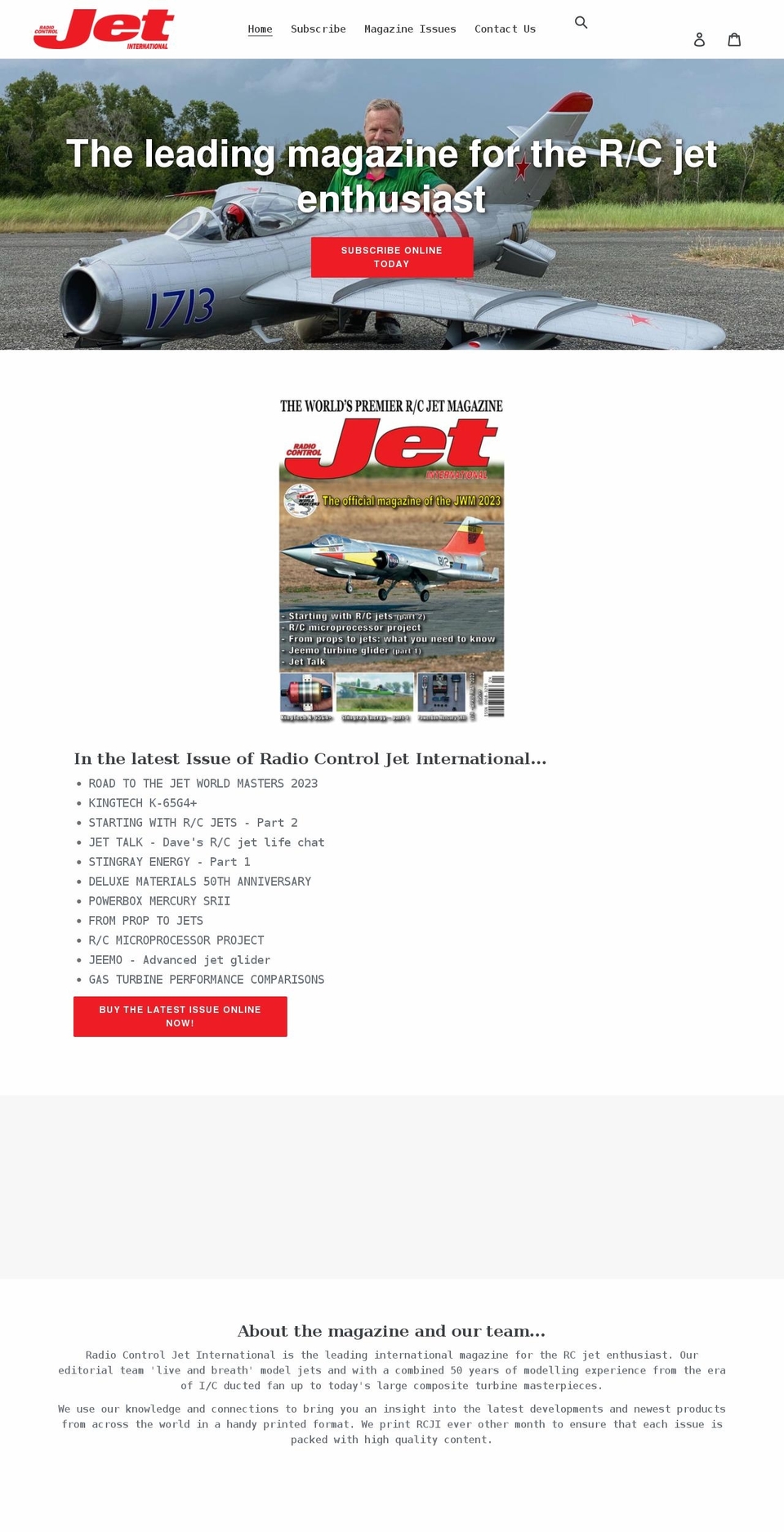rcjetinternational.com shopify website screenshot