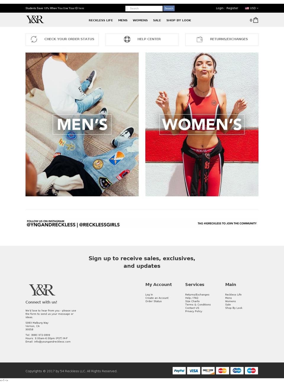 rcklssgrls.com — Shopify storefront screenshot