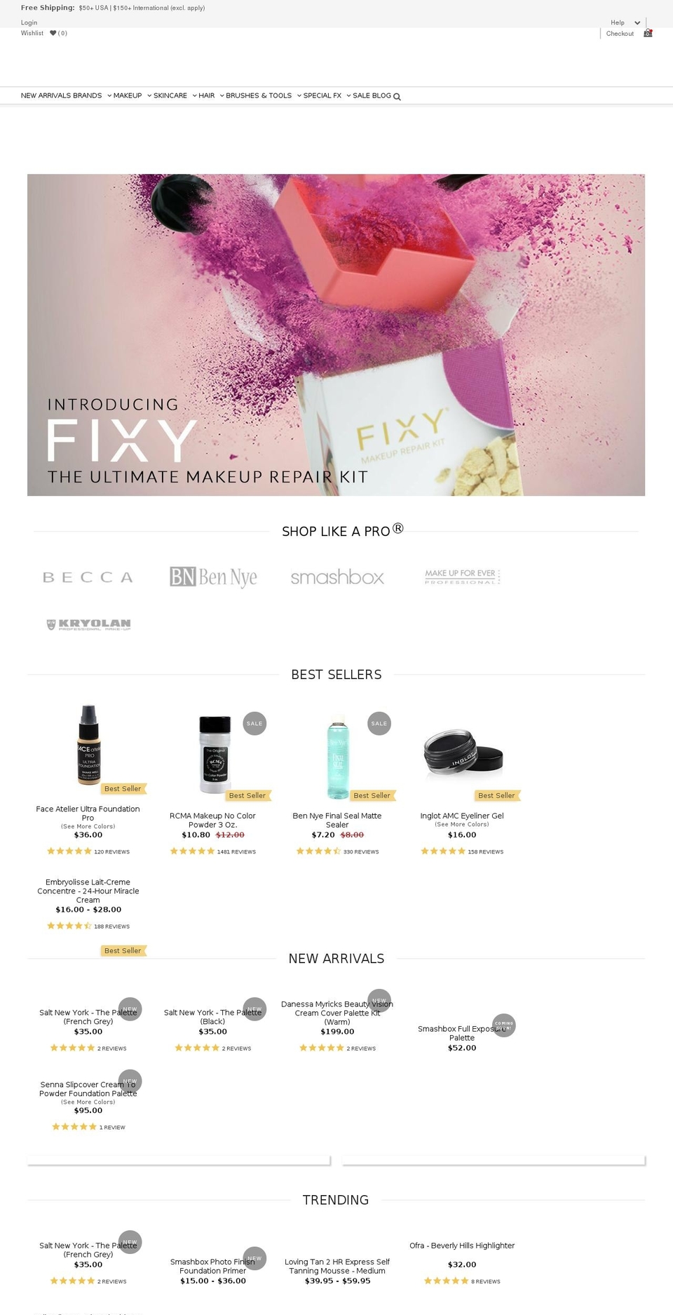 Template Production - New Category Menu Shopify theme site example rcmacosmetics.com