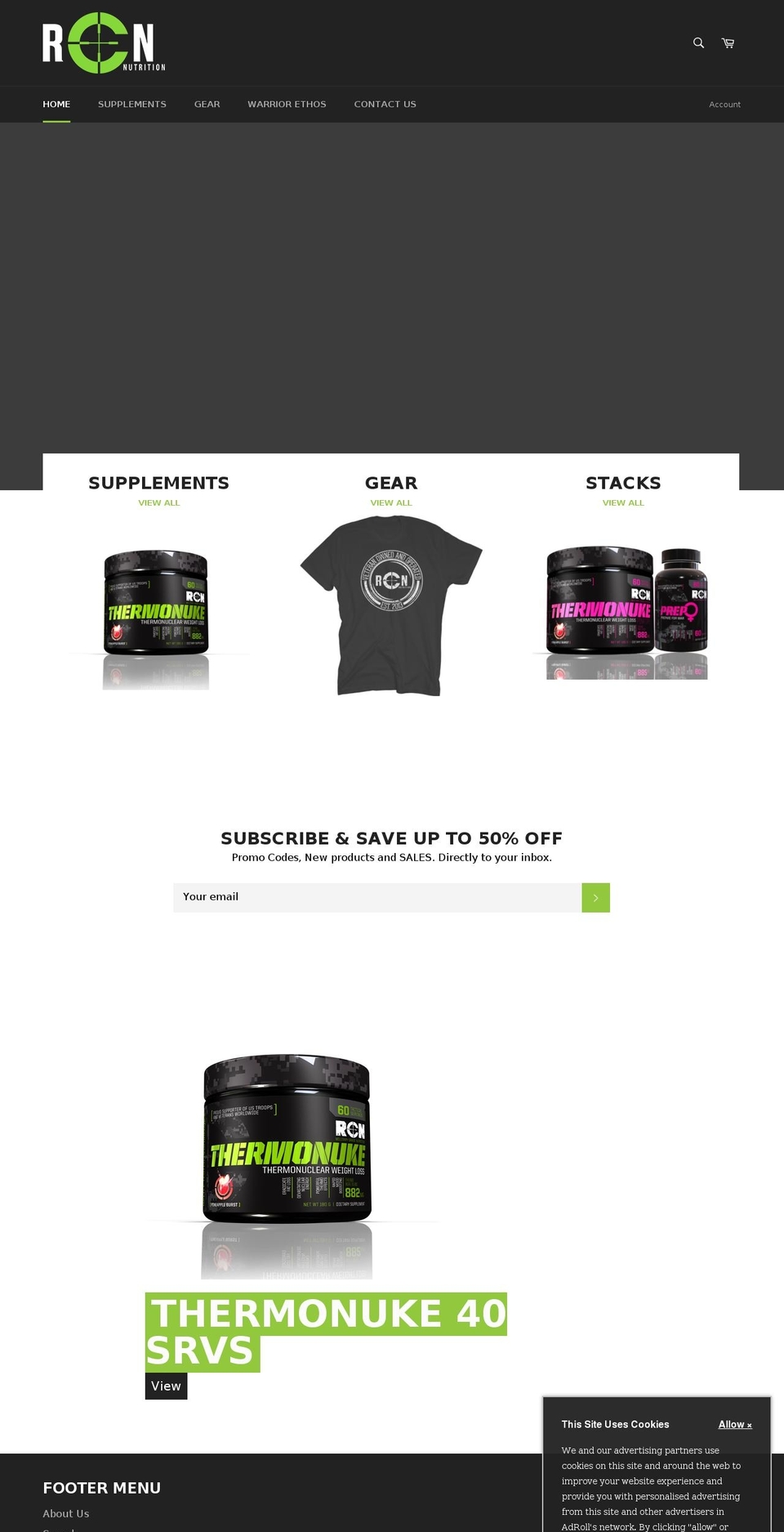 rcnnutrition.com shopify website screenshot
