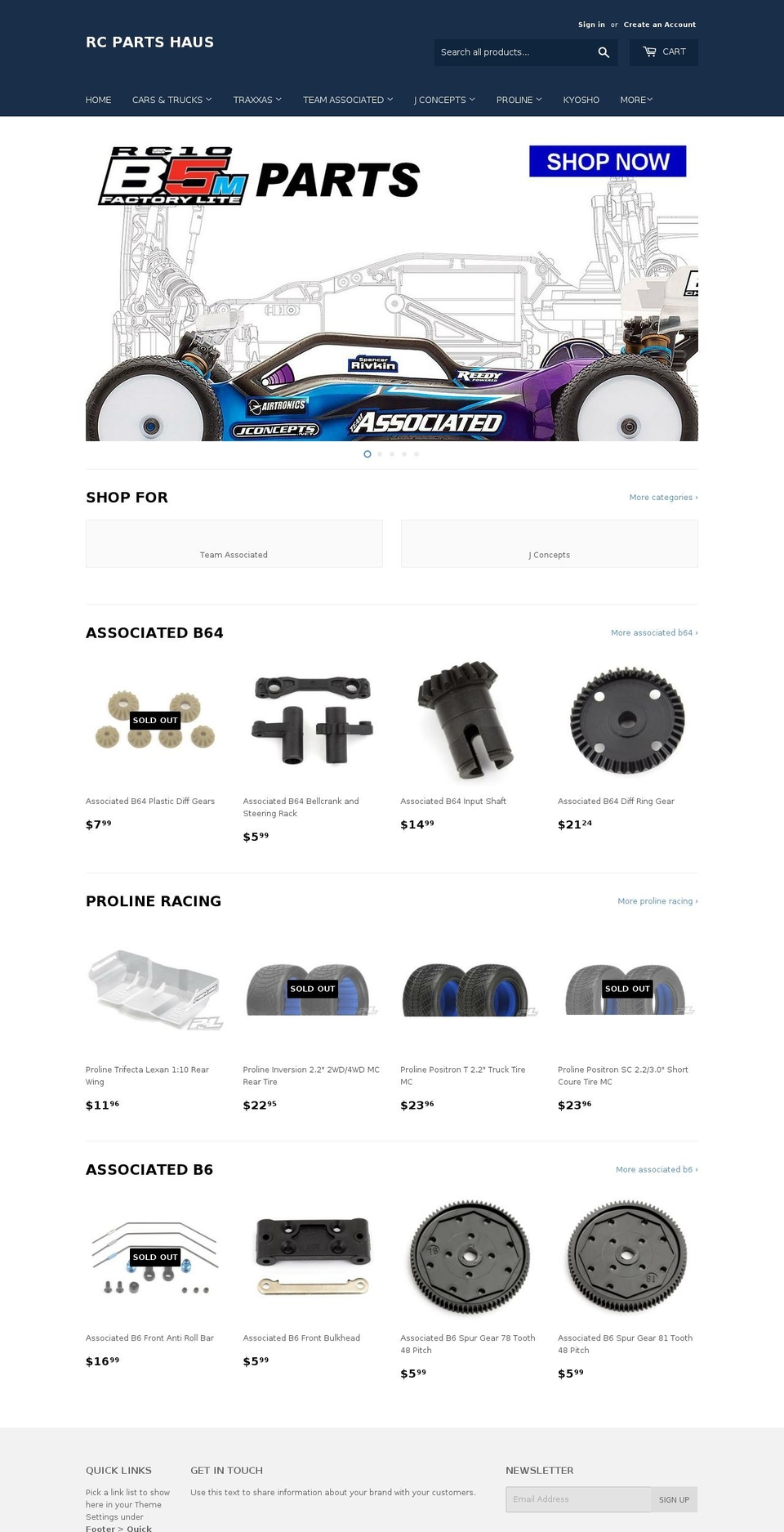 rcpartshaus.net shopify website screenshot