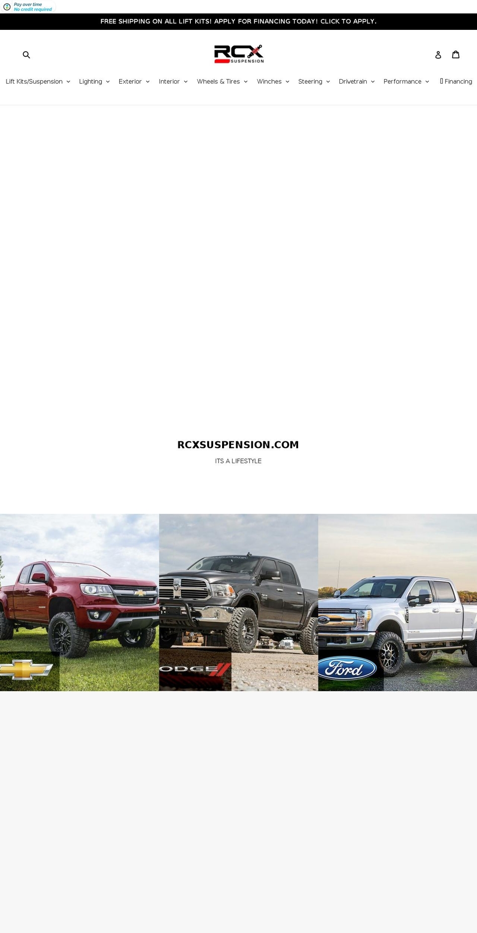 rcxsuspension.com — Shopify storefront screenshot