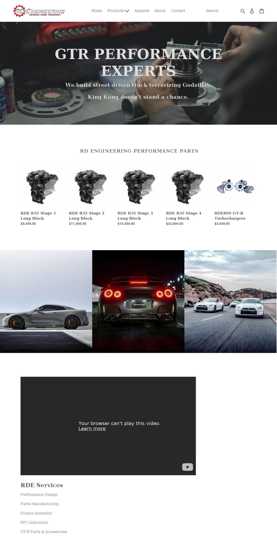 rdengineeringinc.net shopify website screenshot