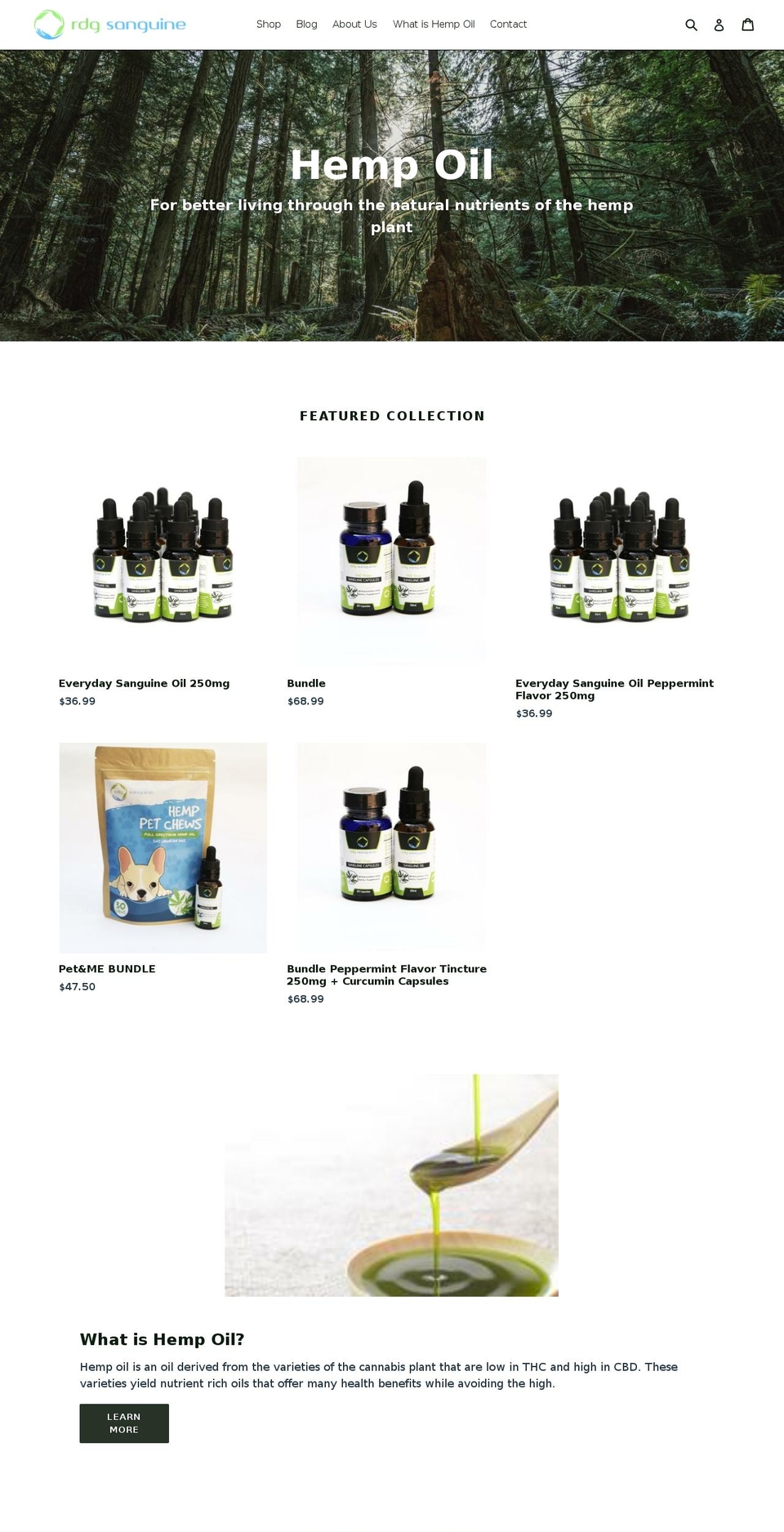 rdgsanguine.com — Shopify storefront screenshot