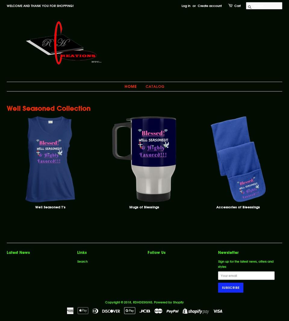 rdhdesigns.com — Shopify storefront screenshot
