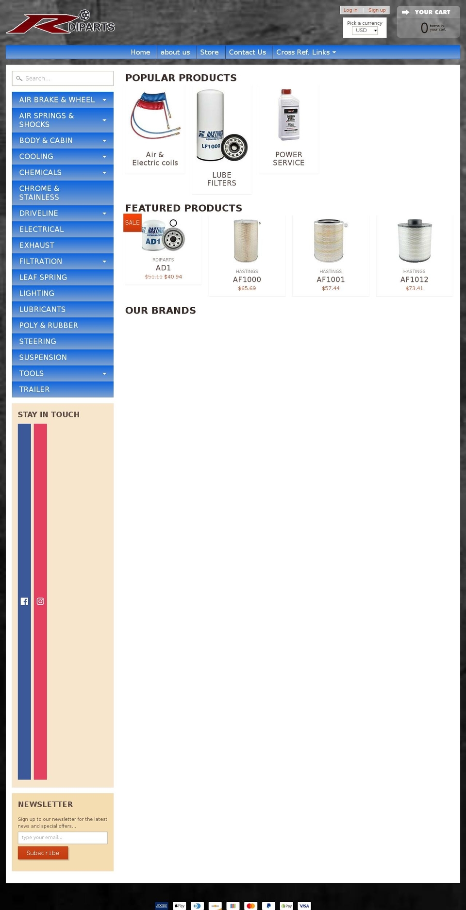rdiparts.com — Shopify storefront screenshot
