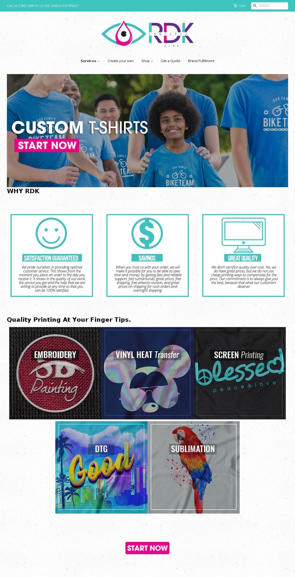 rdkconceptsprinting.com — Shopify storefront screenshot