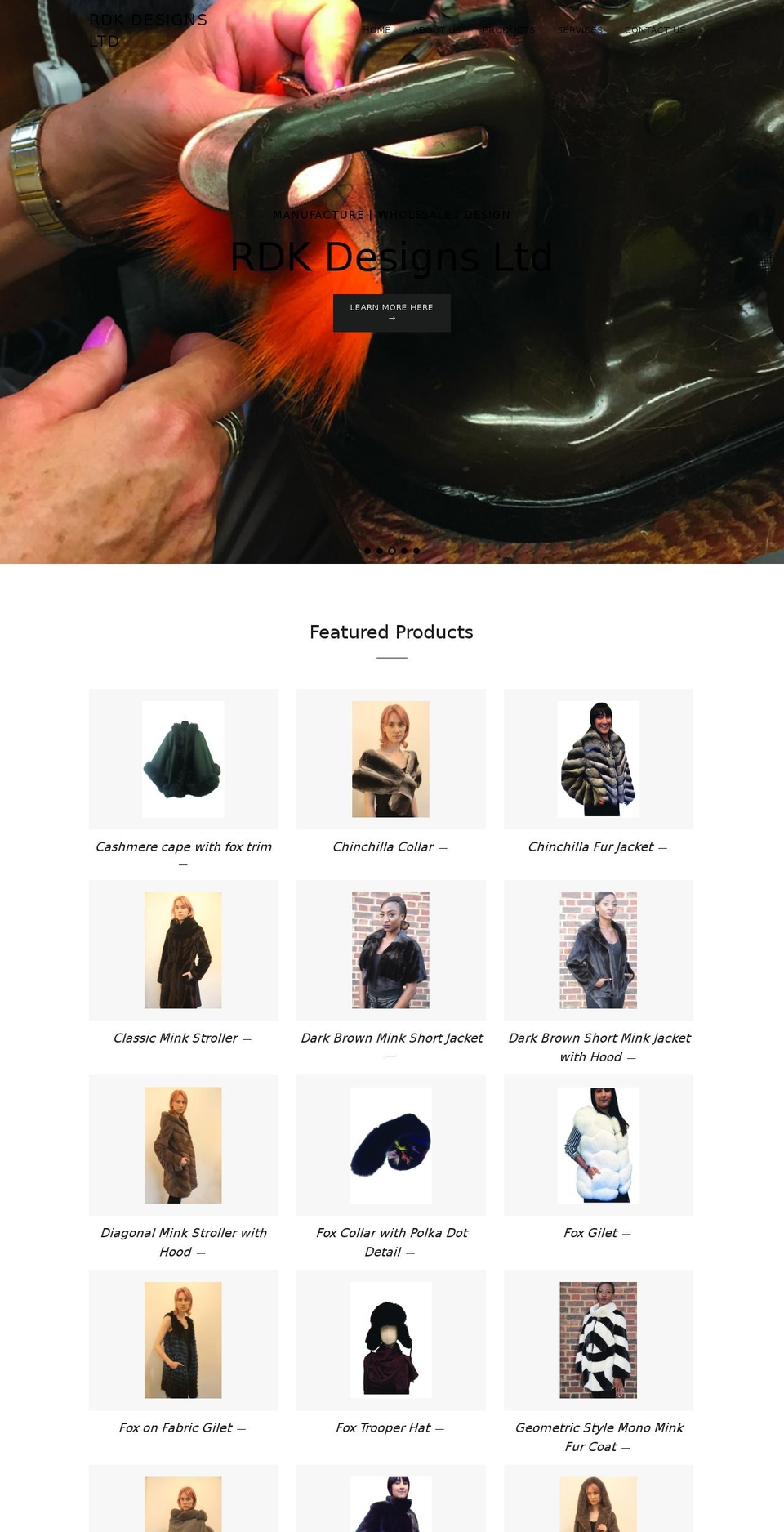 rdkdesigns.com shopify website screenshot