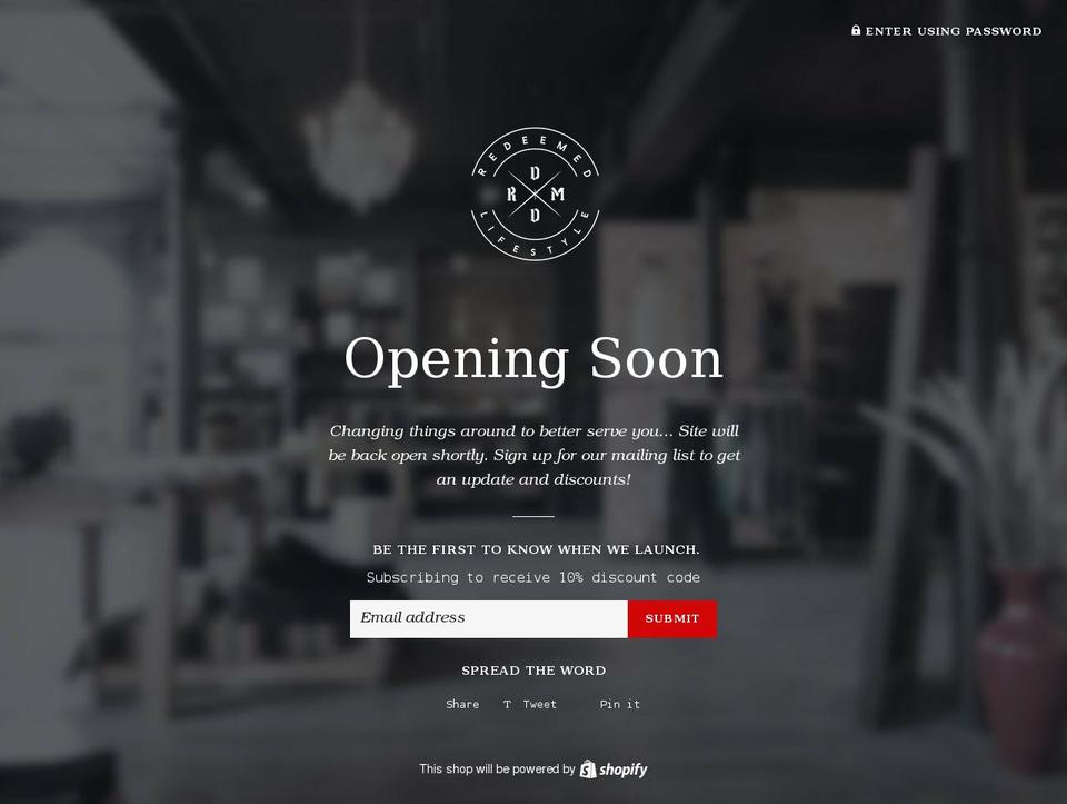 rdmdlifestyle.com shopify website screenshot