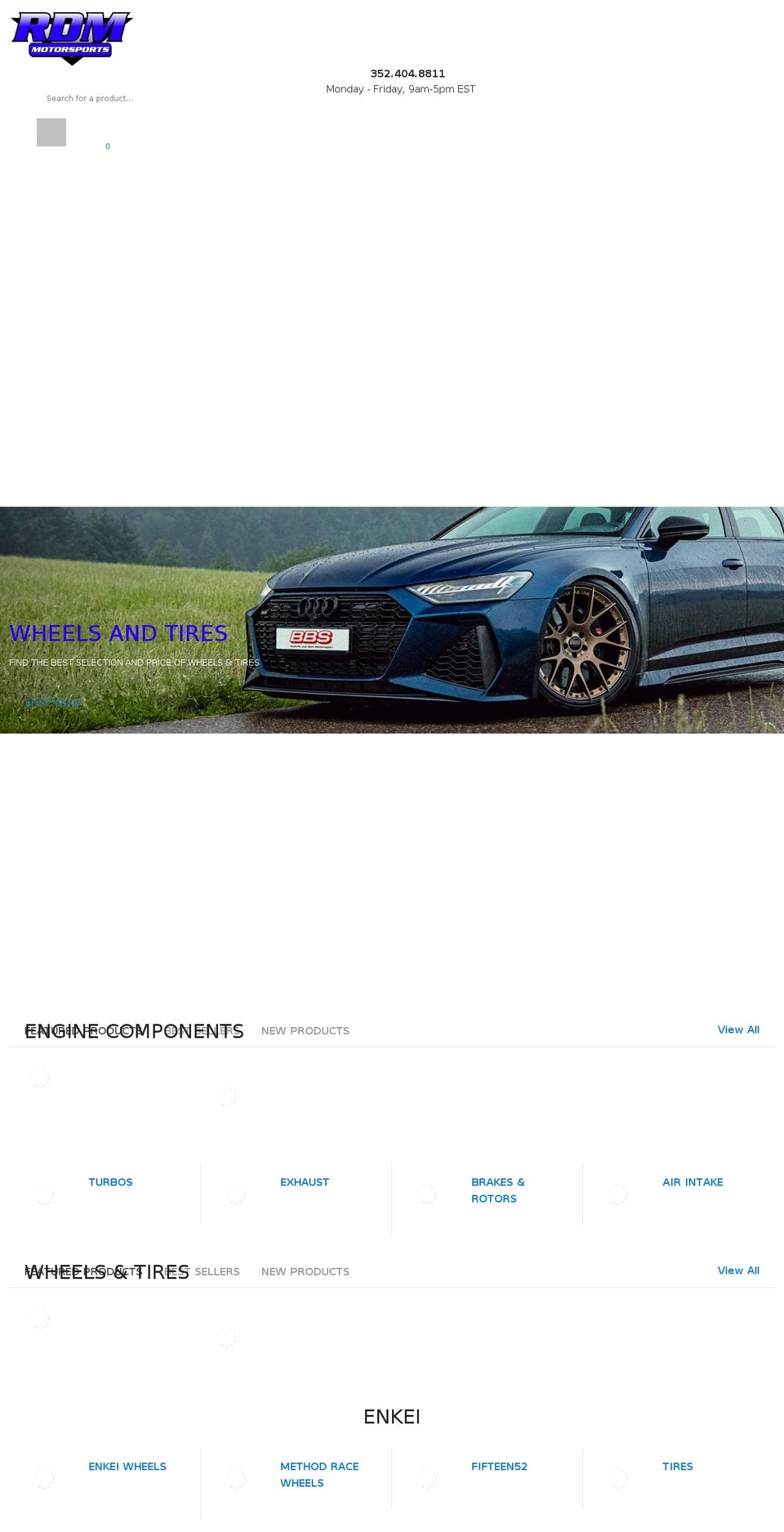 rdmmotorsports.net shopify website screenshot