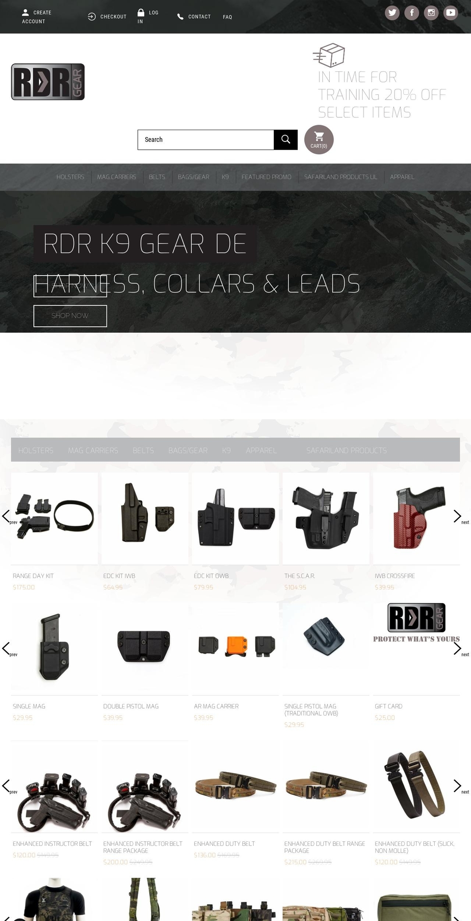 rdrgear.com shopify website screenshot