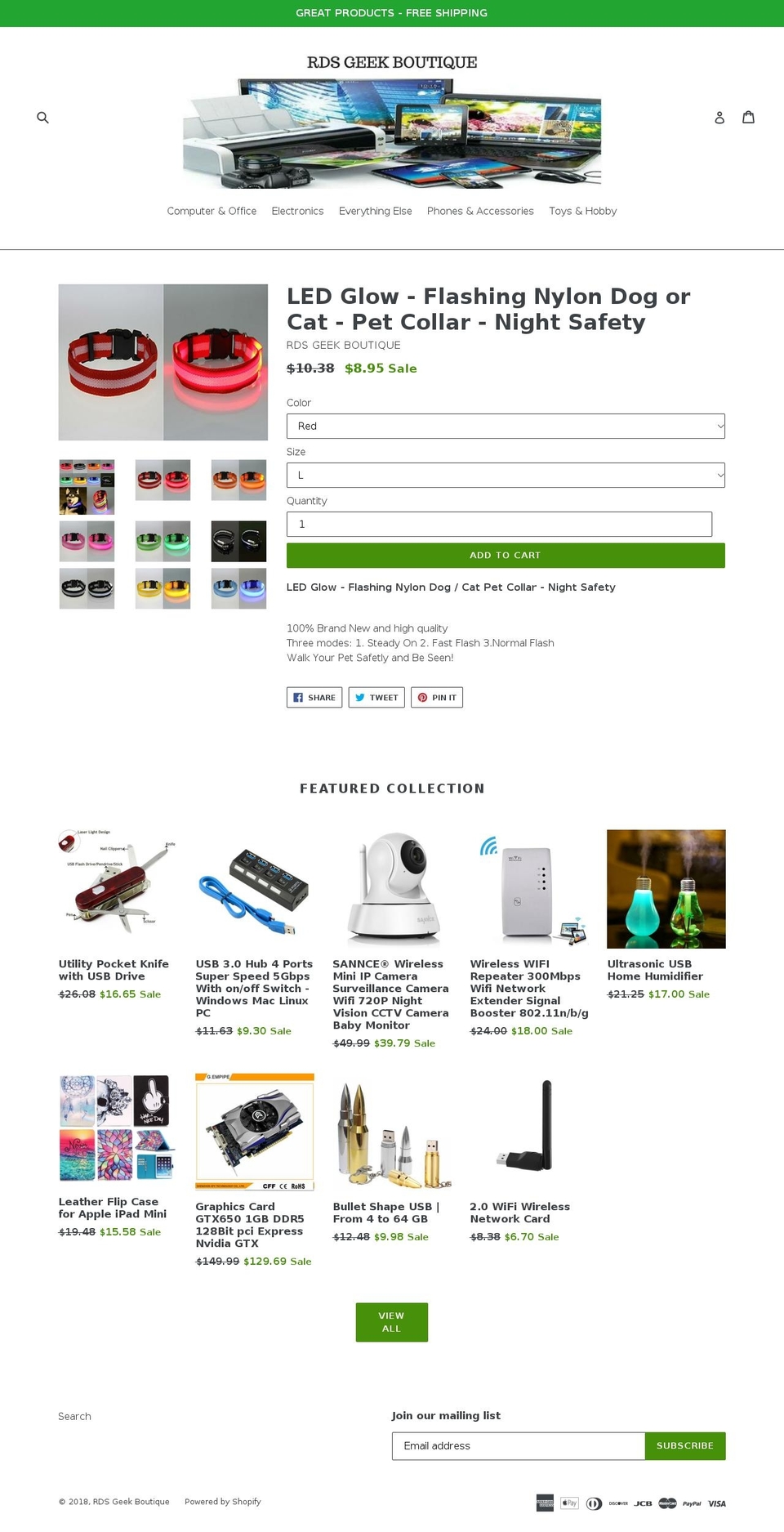 rdsgeekboutique.com — Shopify storefront screenshot