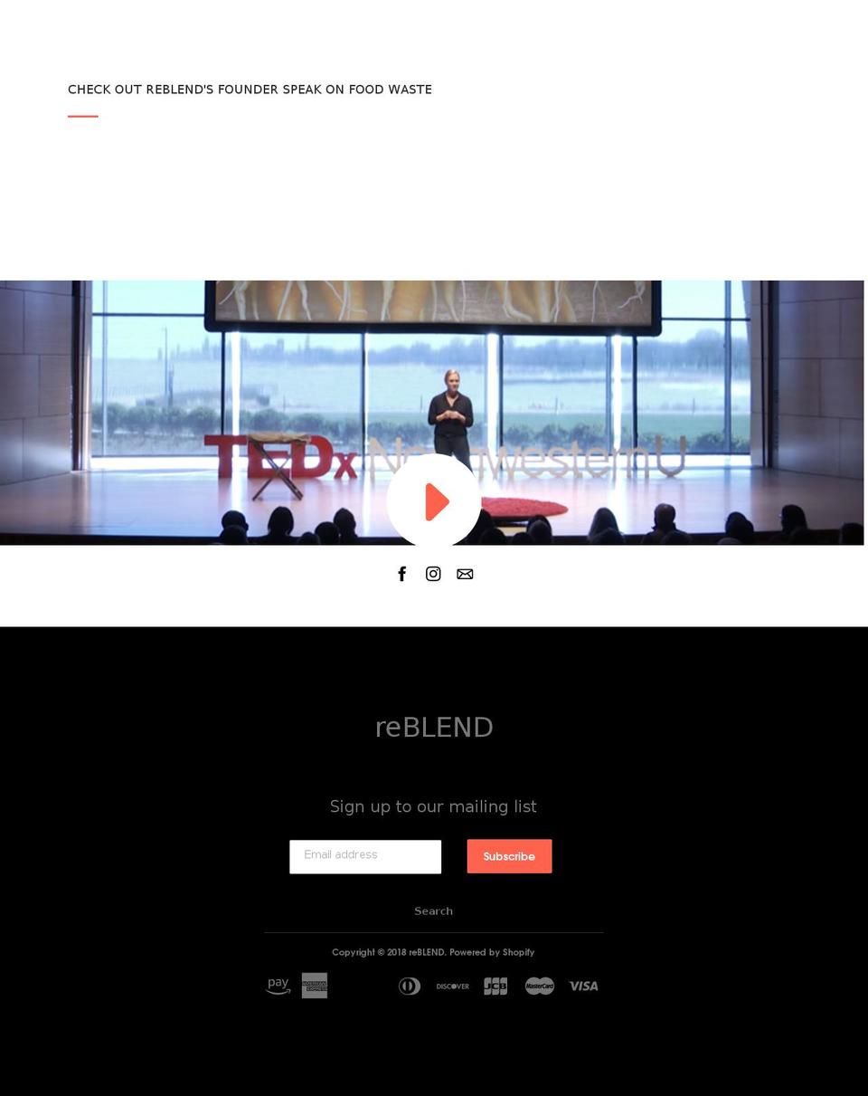 Post-TEDx Website Shopify theme site example re-blnd.com