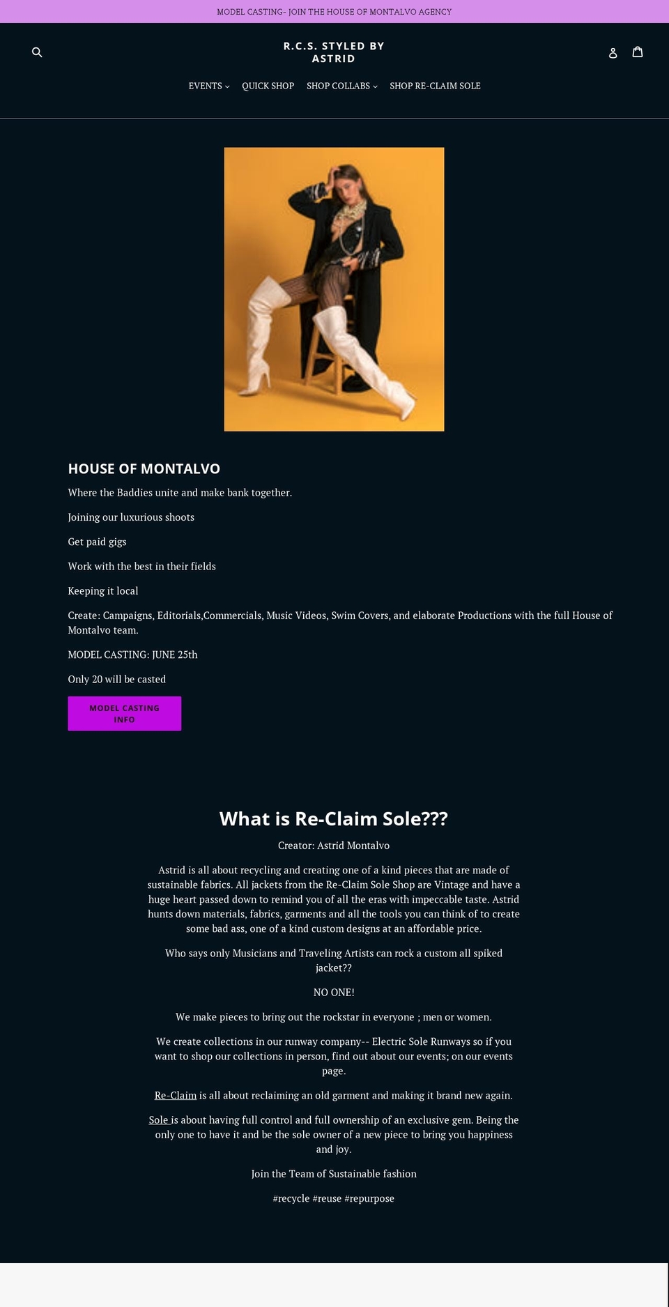 re-claimsole.com shopify website screenshot