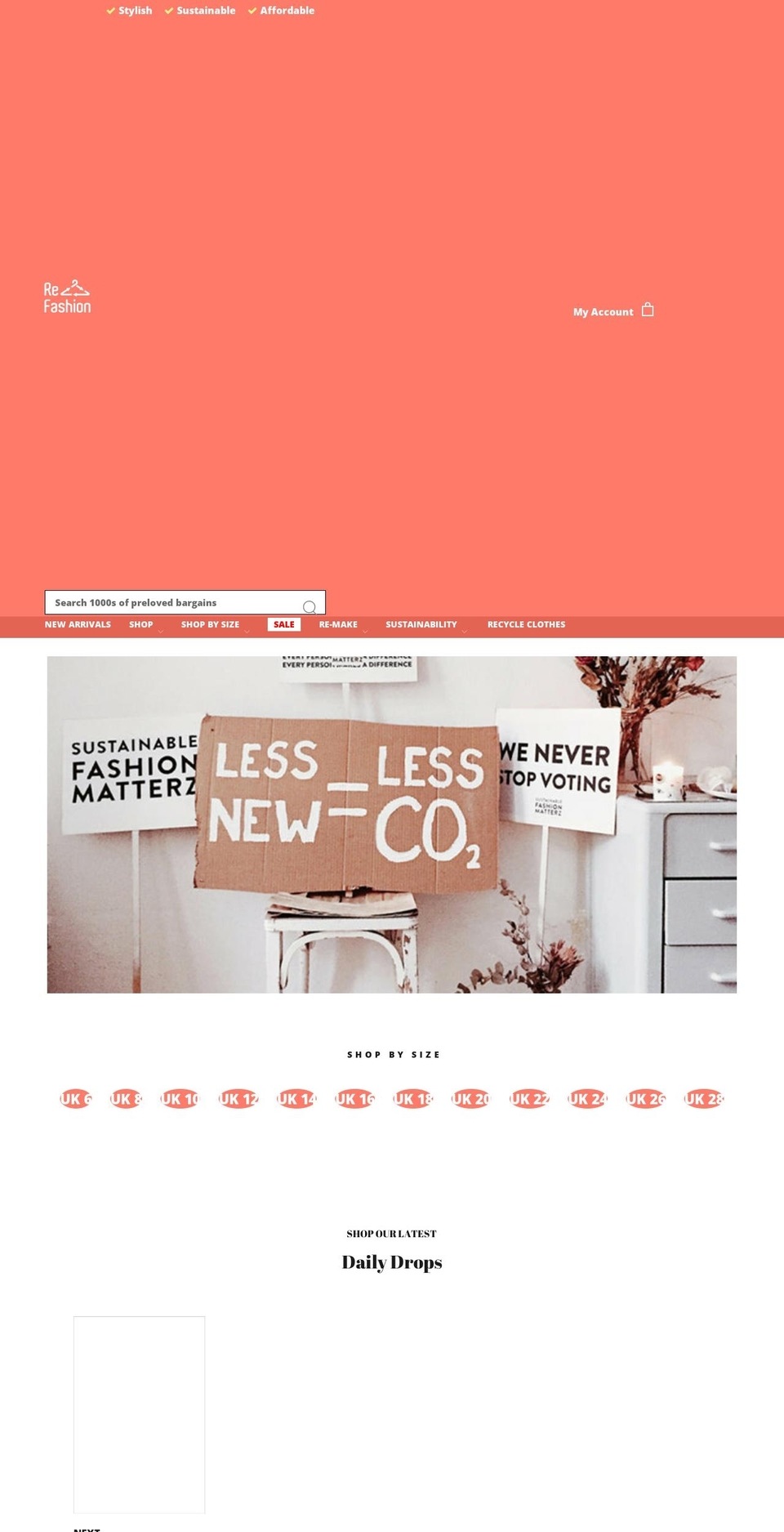 re-fashion.co.uk shopify website screenshot