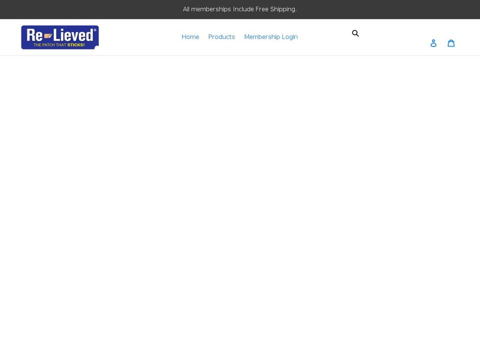 re-lieved.myshopify.com shopify website screenshot