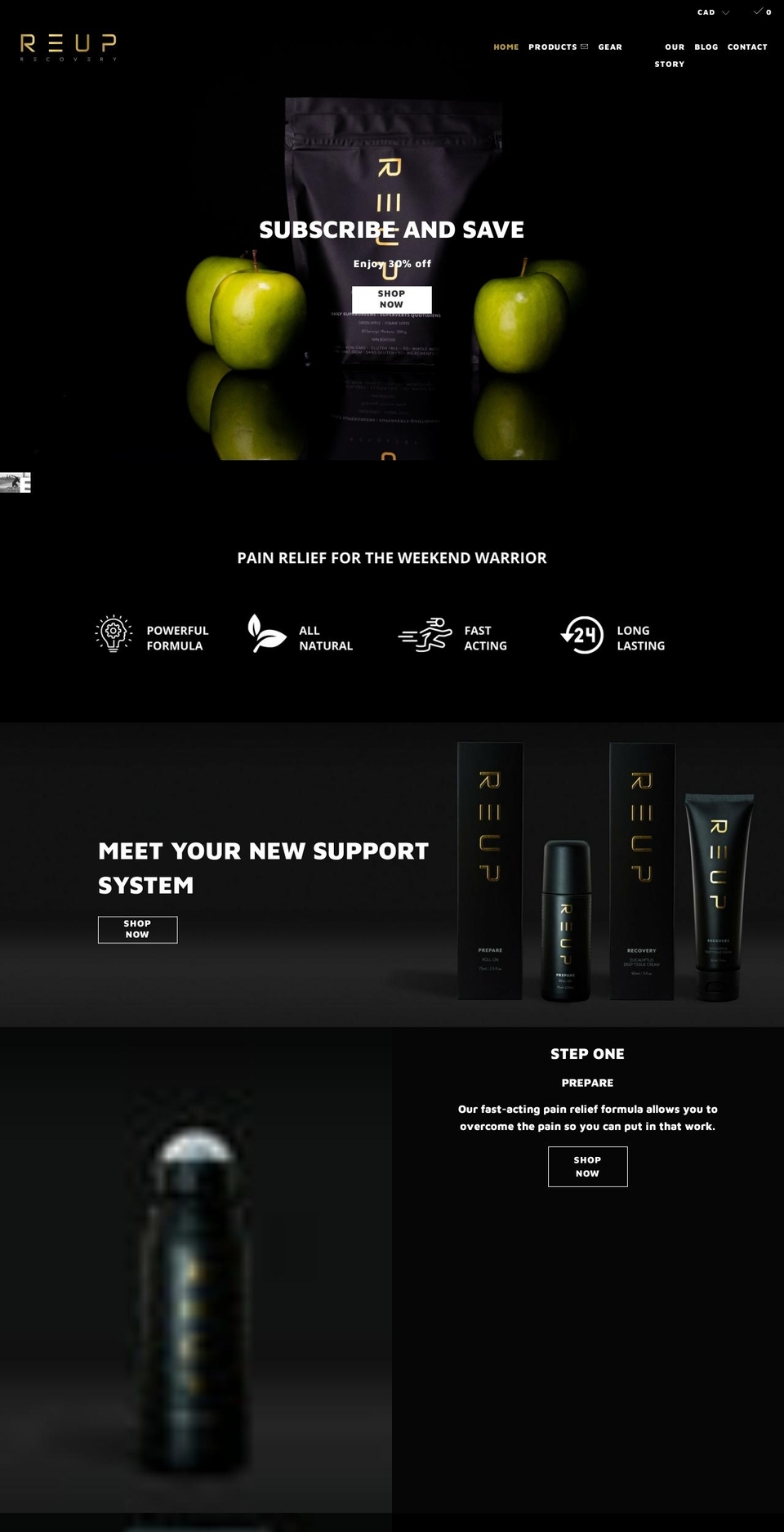 re-uprecovery.com shopify website screenshot