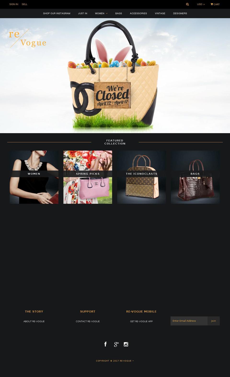 re-vogue.com shopify website screenshot