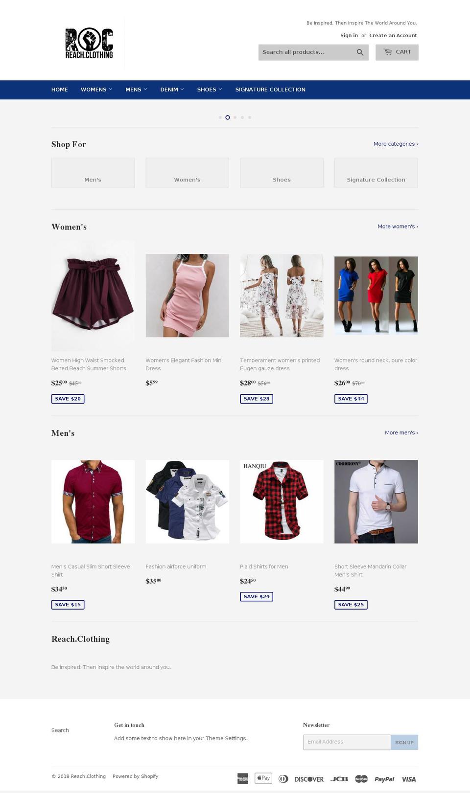 reach.clothing shopify website screenshot