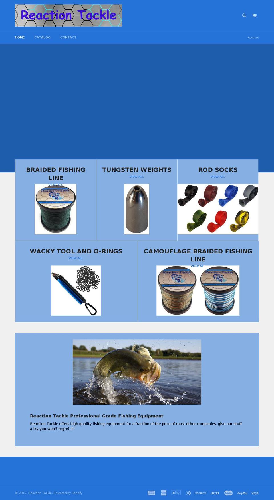 reactiontackle.com shopify website screenshot