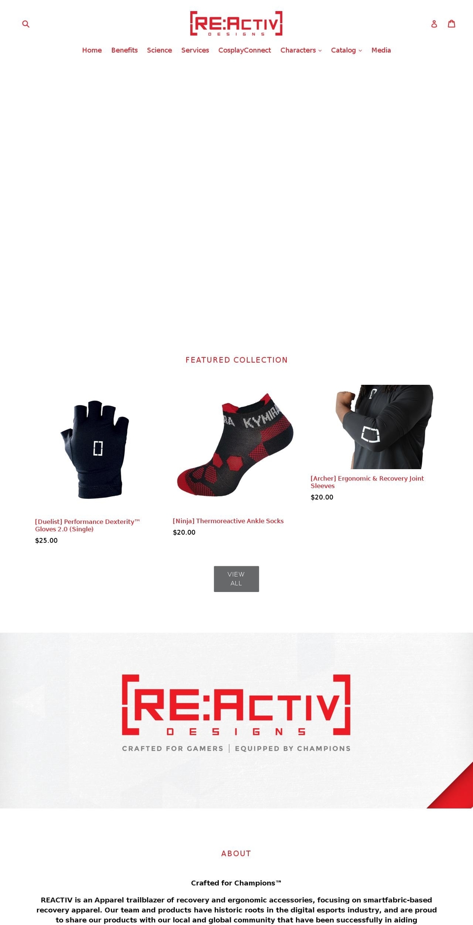 reactiv.gg shopify website screenshot