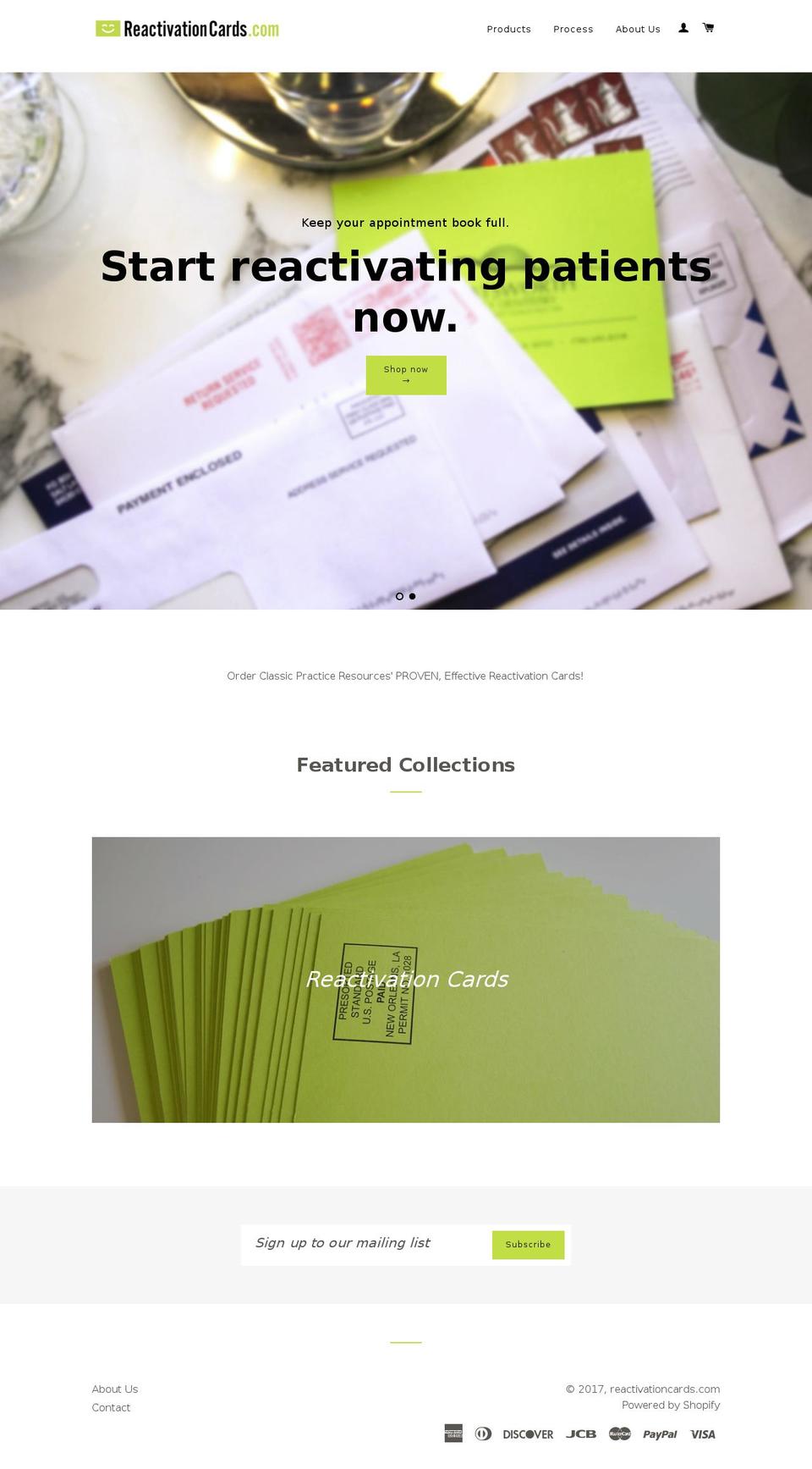 reactivationcards.com shopify website screenshot