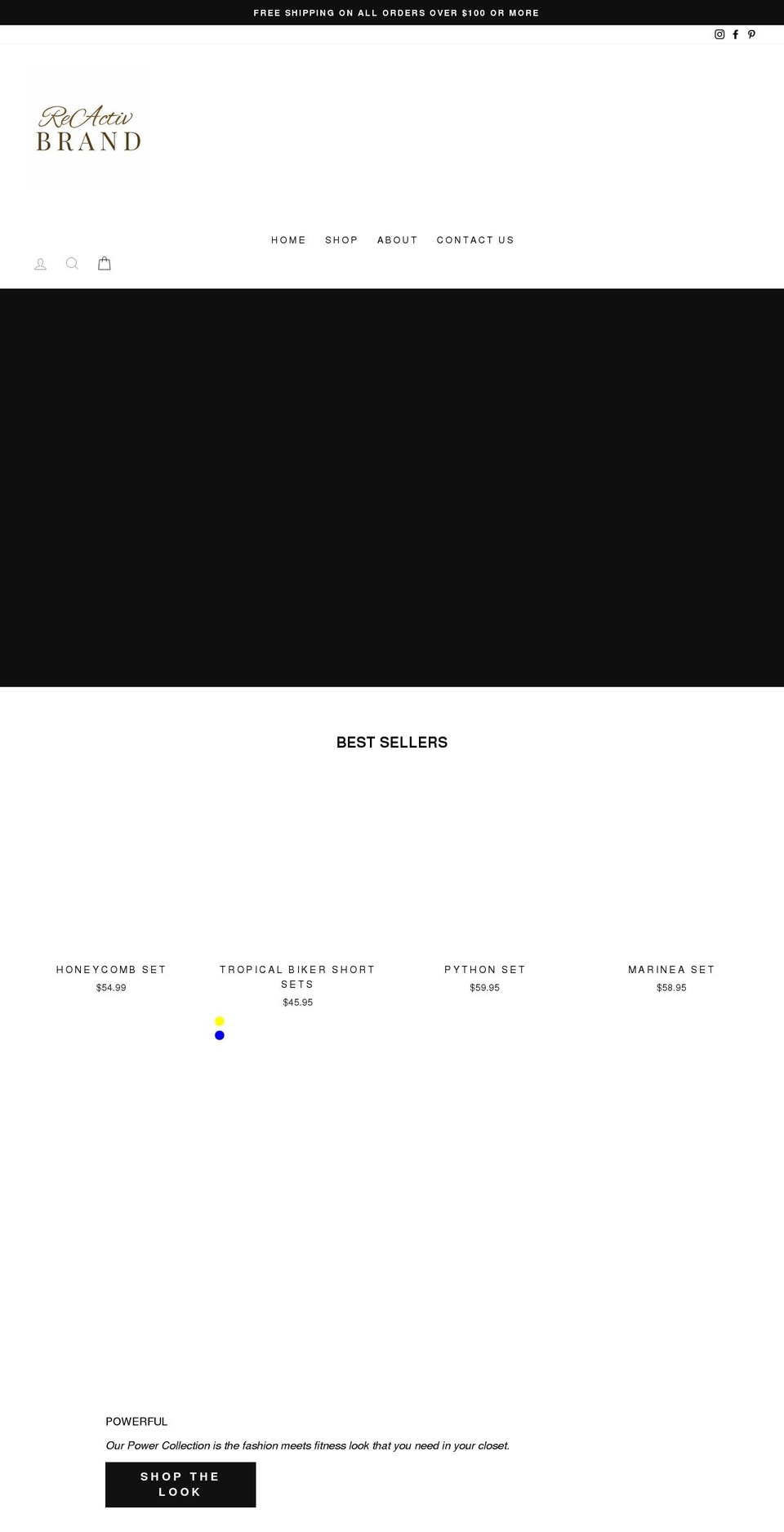 reactivbrand.com shopify website screenshot
