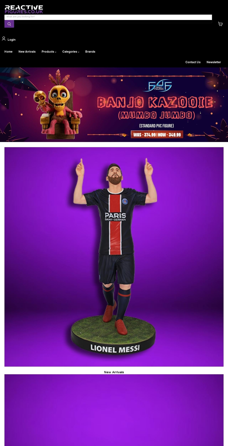 reactivefigures.co.uk shopify website screenshot