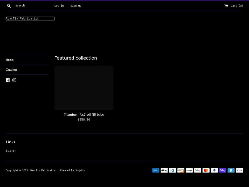 reactivfabrication.com shopify website screenshot