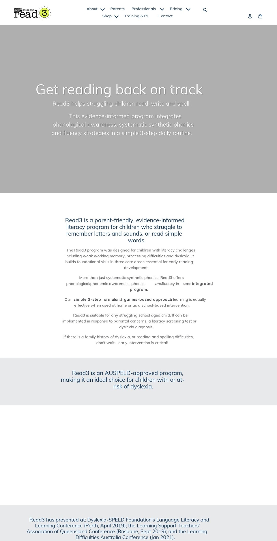 read3.com.au shopify website screenshot