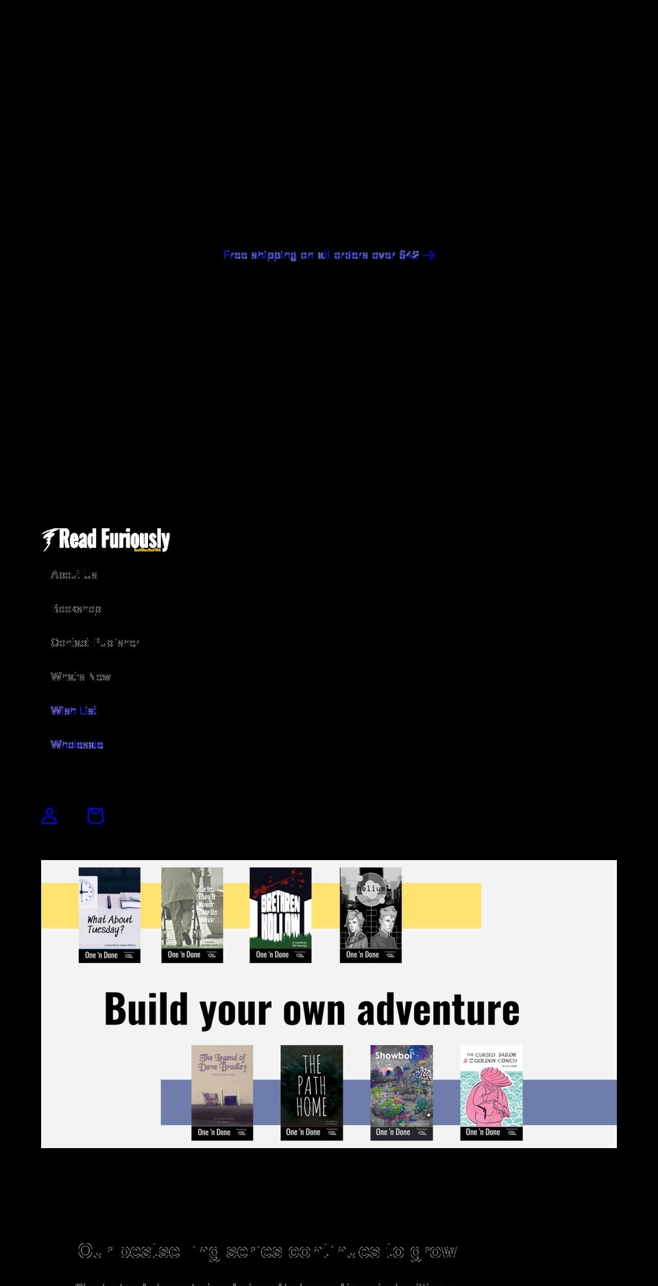 readfuriously.com shopify website screenshot