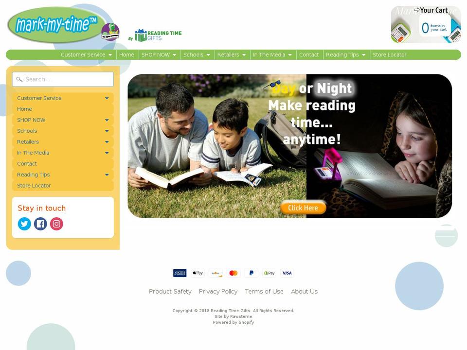 readingtimegifts.com — Shopify storefront screenshot