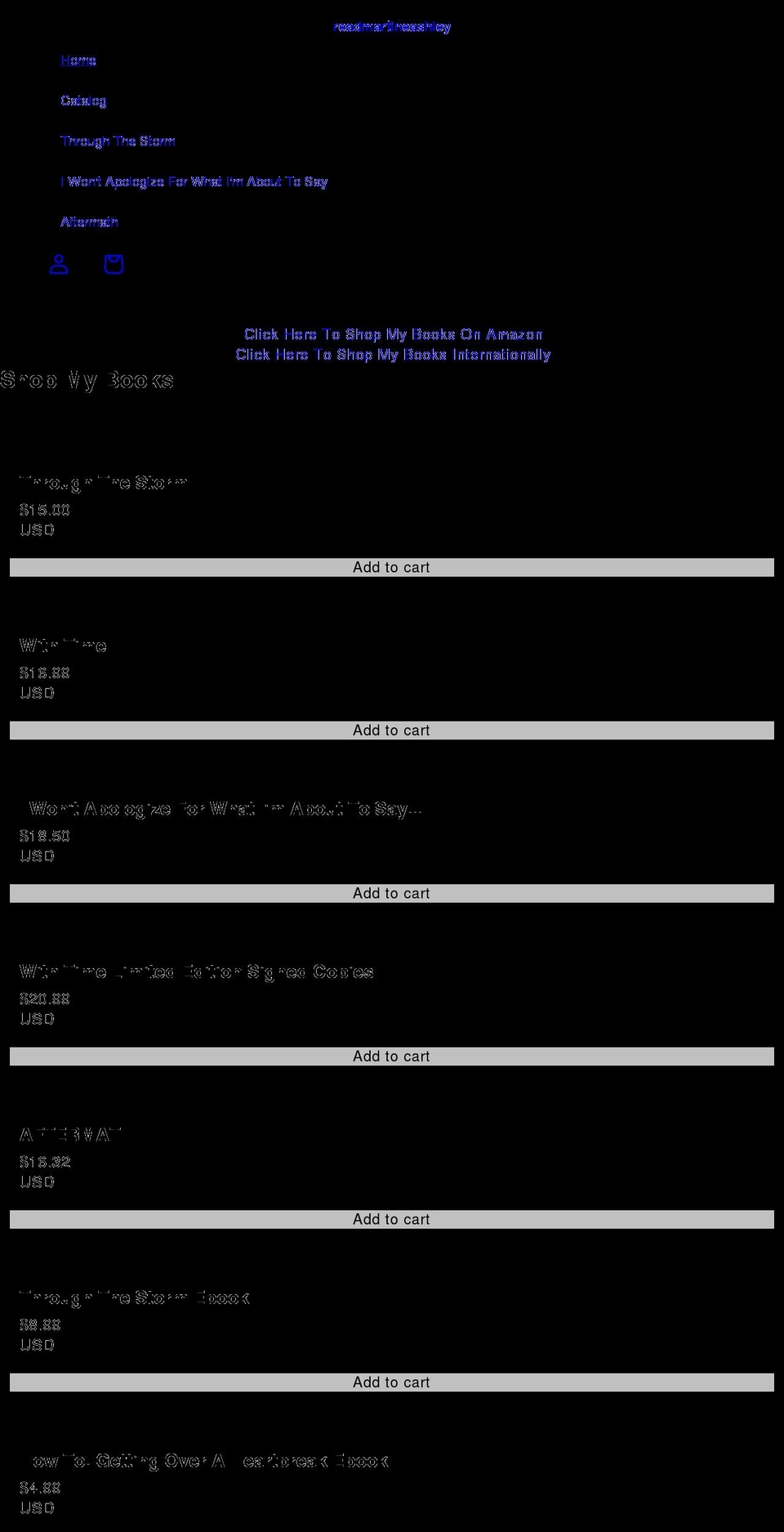 readmartineashley.com shopify website screenshot