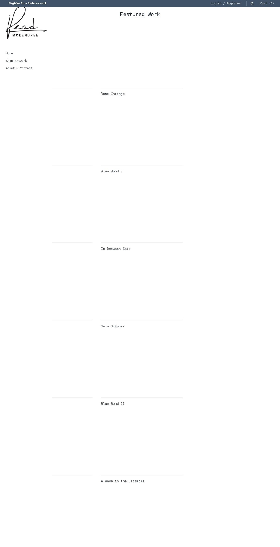 readmckendreeprints.com shopify website screenshot