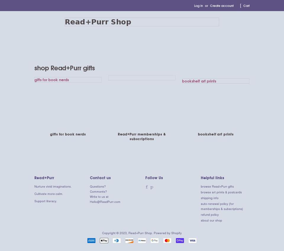 readpurrshop.com shopify website screenshot