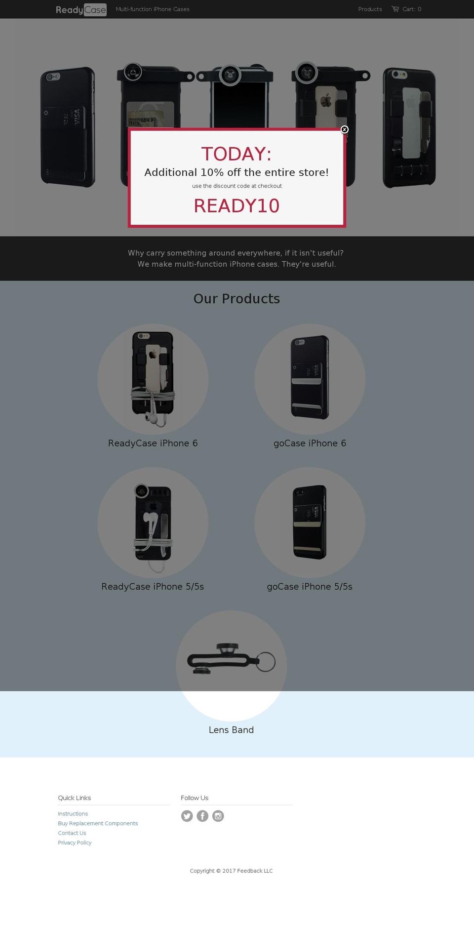 ready-case.com shopify website screenshot