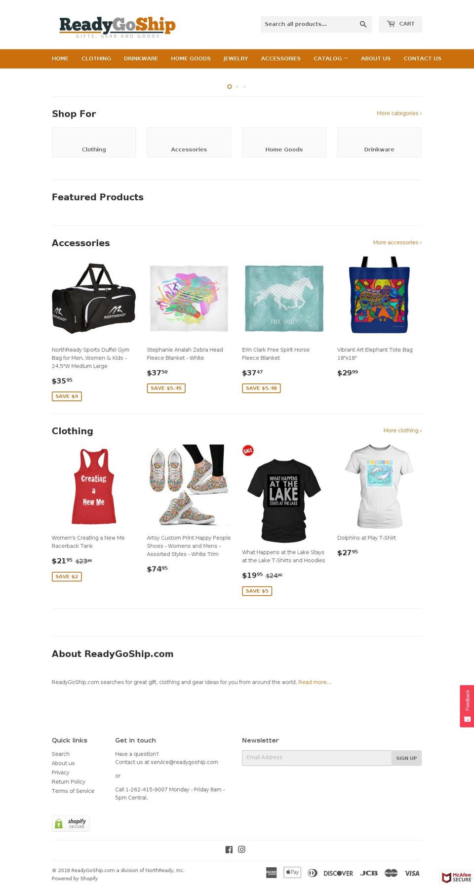 readygoship.com — Shopify storefront screenshot