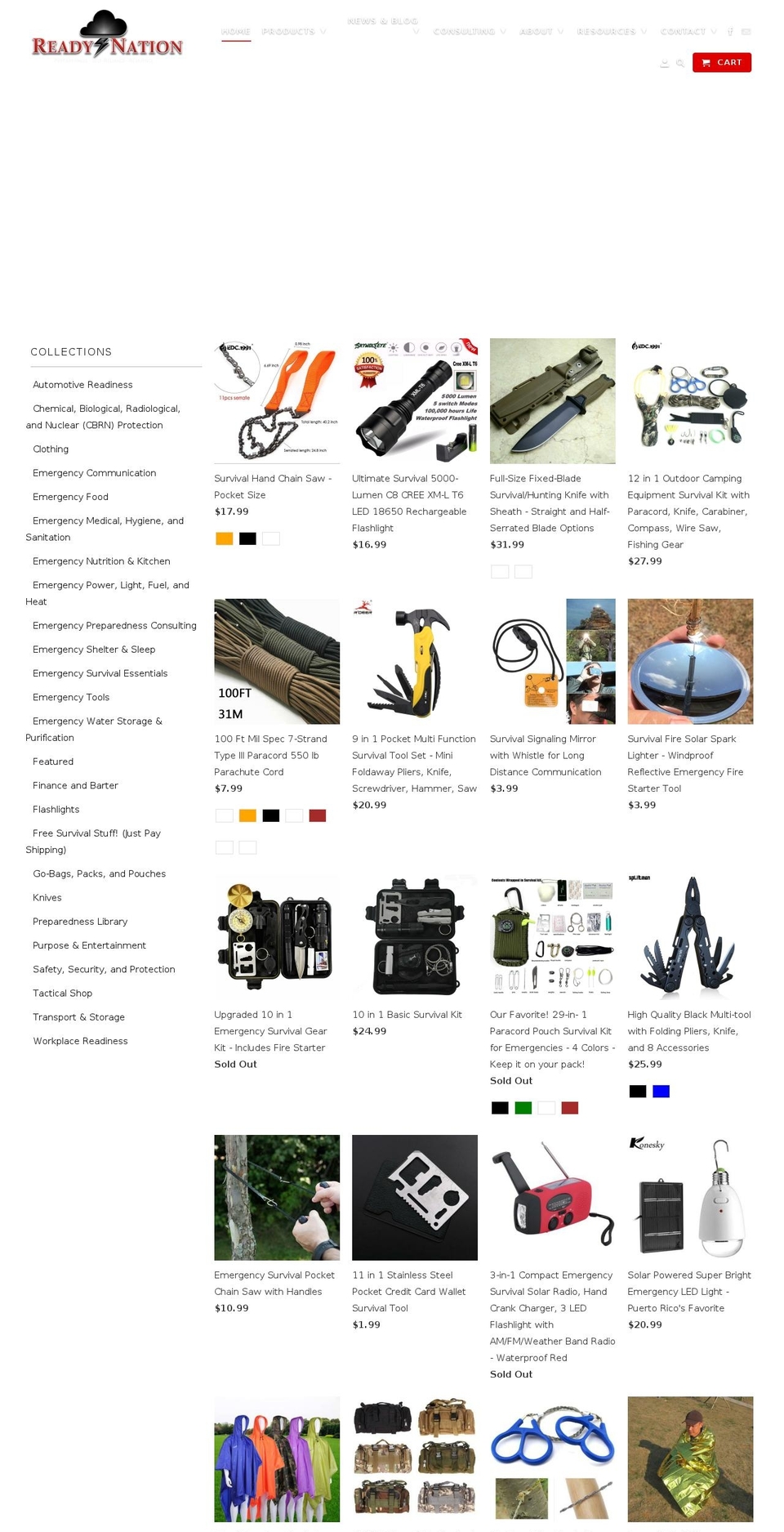 readynation.com shopify website screenshot