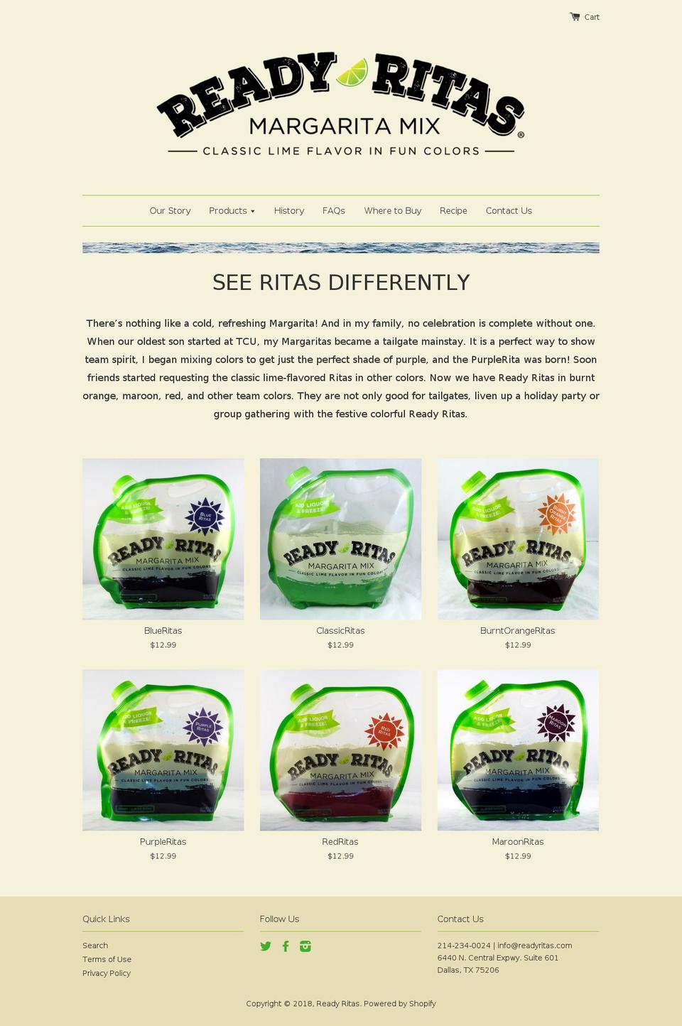 readyritas.com shopify website screenshot