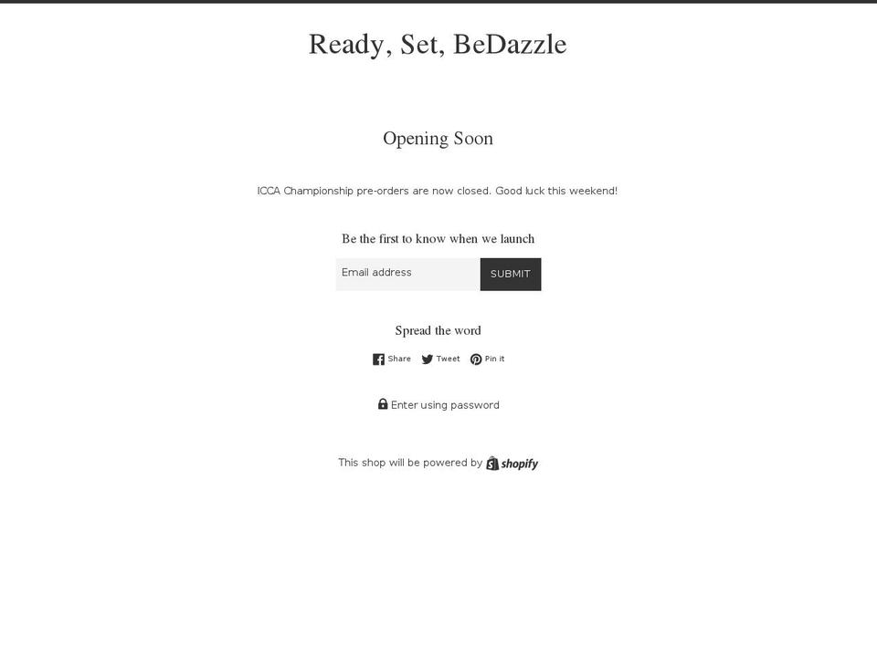 readysetbedazzlestore.com — Shopify storefront screenshot