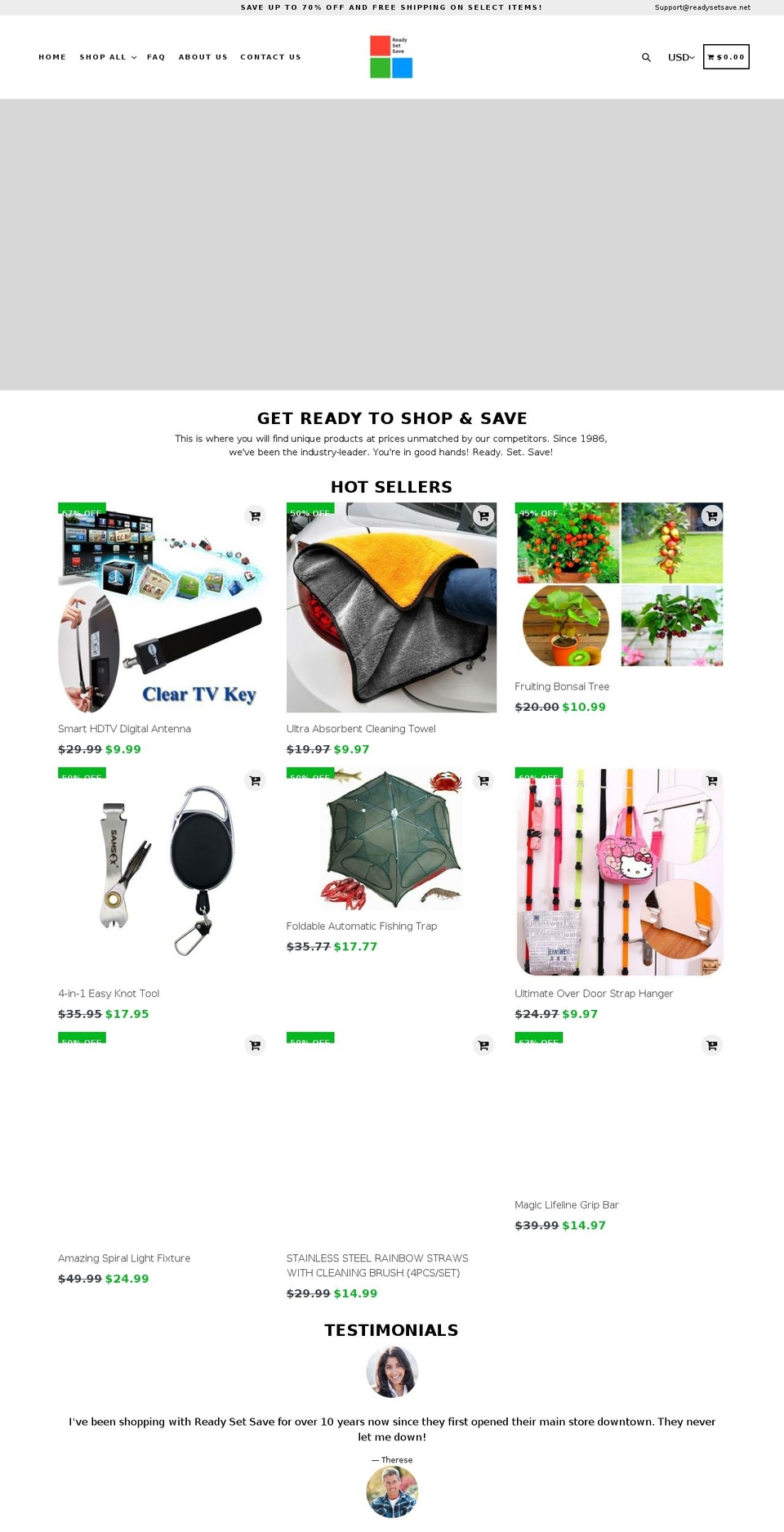 readysetsave.net shopify website screenshot
