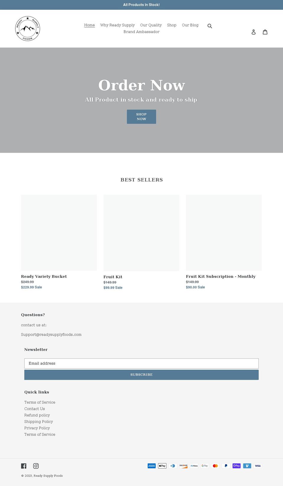 readysupplyfoods.com shopify website screenshot