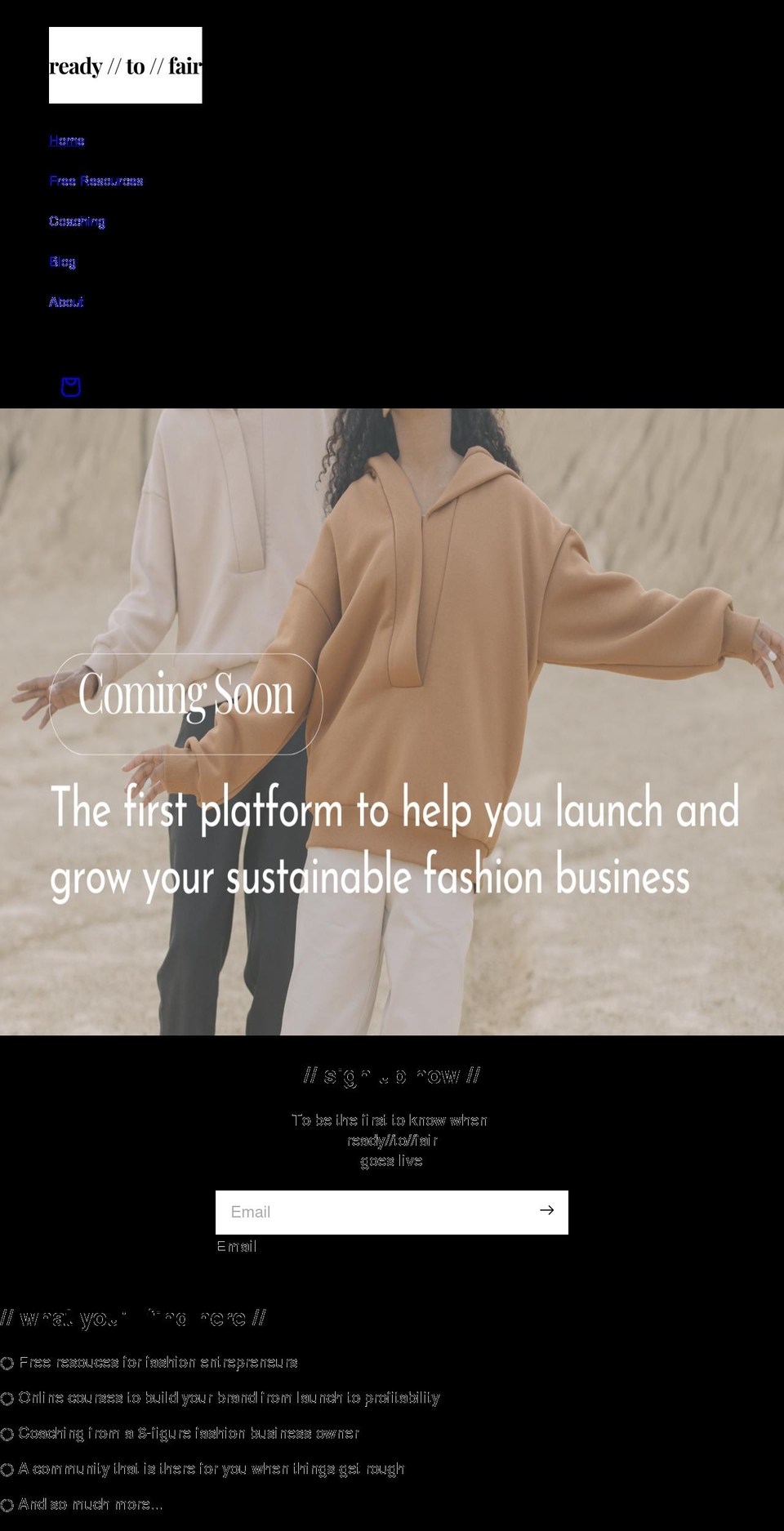 readytofair.com shopify website screenshot