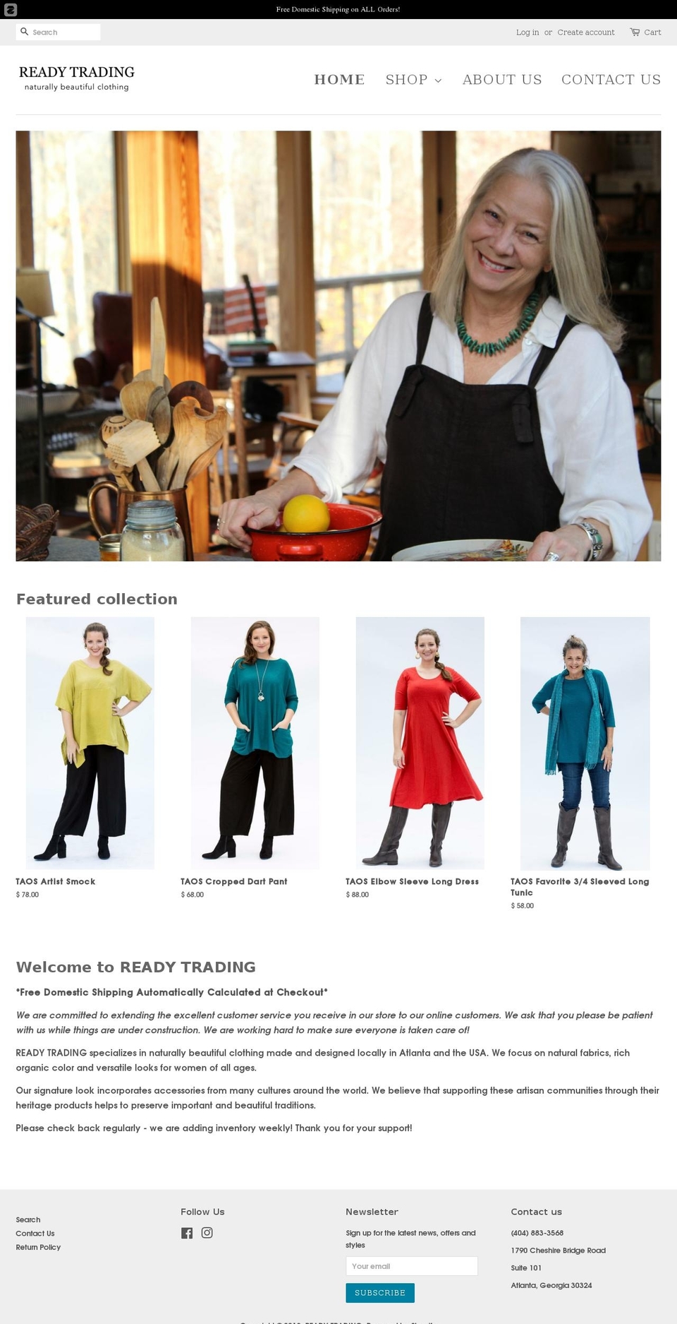 readytradingtaos.com — Shopify storefront screenshot