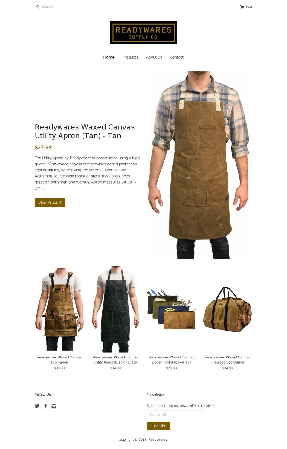 readywares.com — Shopify storefront screenshot