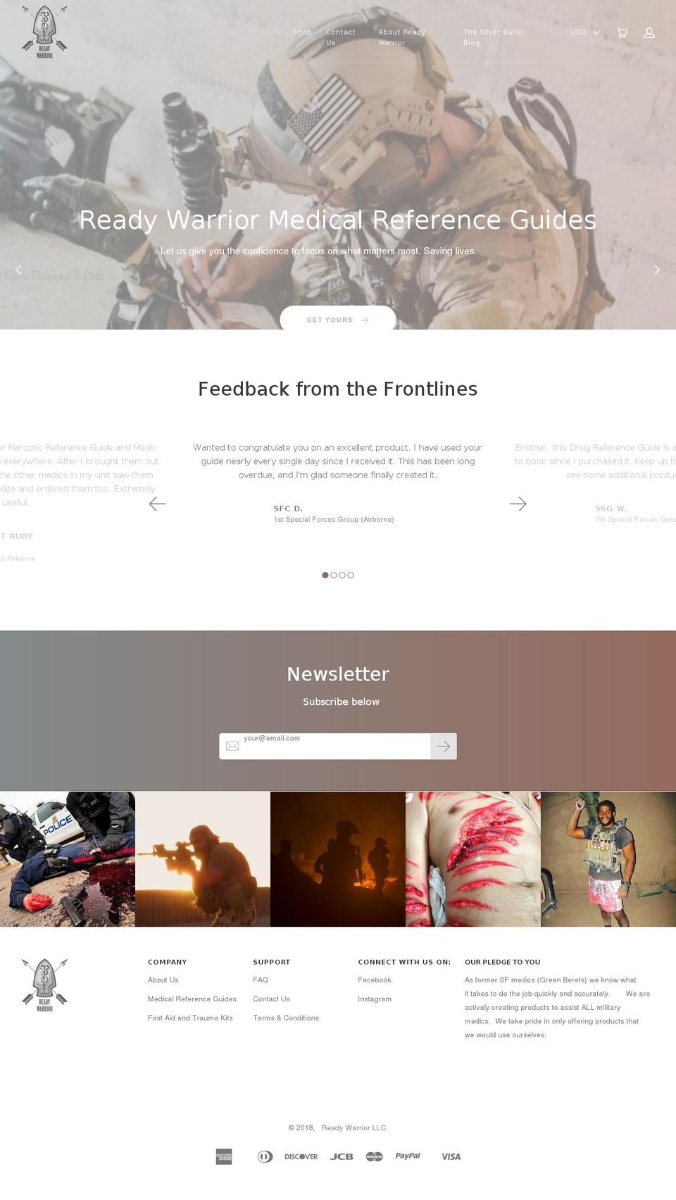 readywarriorllc.com — Shopify storefront screenshot